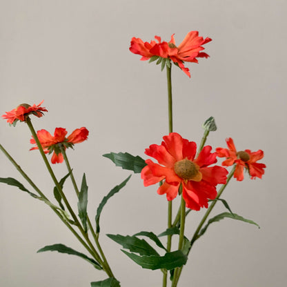 Zijden bloem Small Helenium (zonnekruid) oranje/rood
