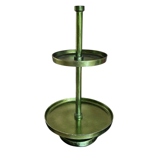 Etagère  2-Laags Metaal - Metallic groen