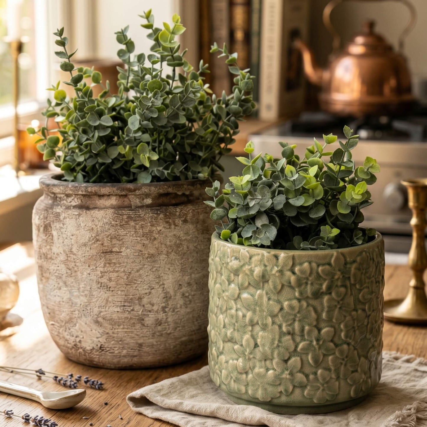 Kunst eucalyptus plant - in 2 maten – realistisch en onderhoudsvrij