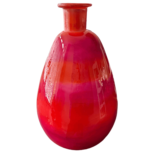 Glazen Vaas in diverse roze/oranje/rood tinten- 42 cm Hoog