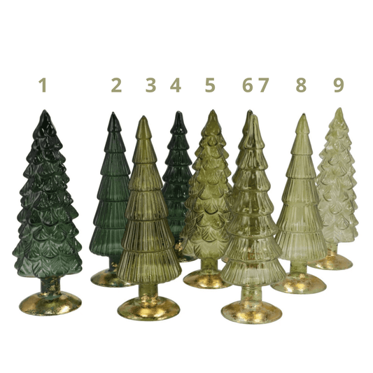 Glazen Kerstboompjes – in 2 maten - Transparant