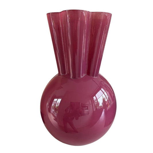 Glazen Vaas  - Wijn rood – 28,5cm hoog