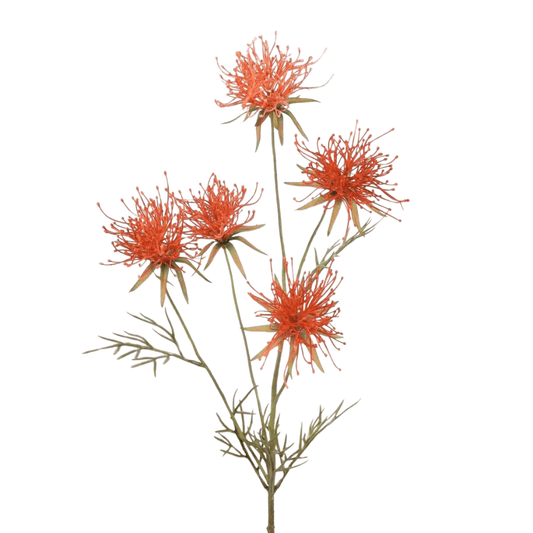 Grevillea kunstbloem  - 74 cm -Warm Oranje