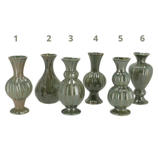 Keramiek Vaasje – Groen  – 6 Varianten