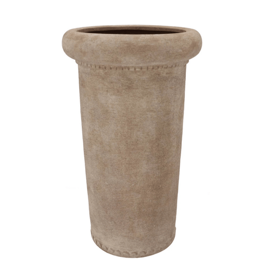 Aardewerken hoog model pot - rustiek bruin -in 2 maten