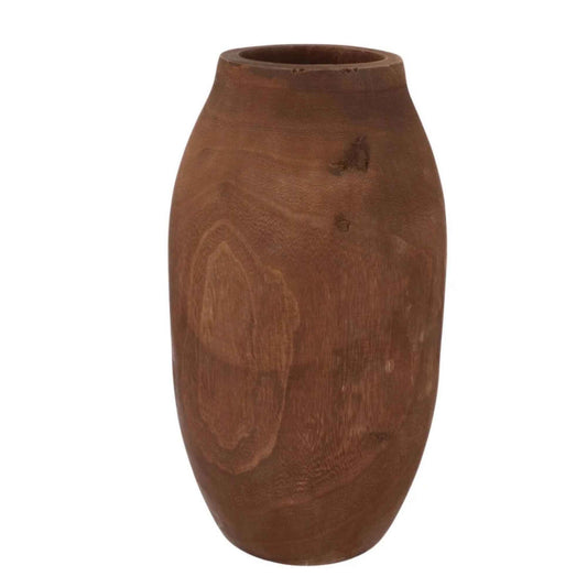 Houten Vaas - donkerbruin- 43cm Hoog