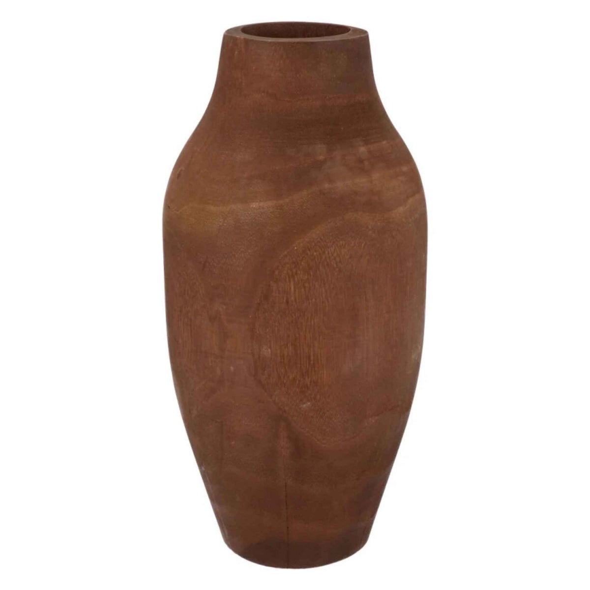 Houten Vaas - donkerbruin- 39cm Hoog