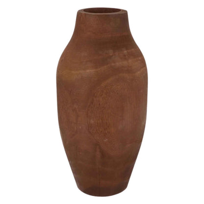 Houten Vaas - donkerbruin- 39cm Hoog