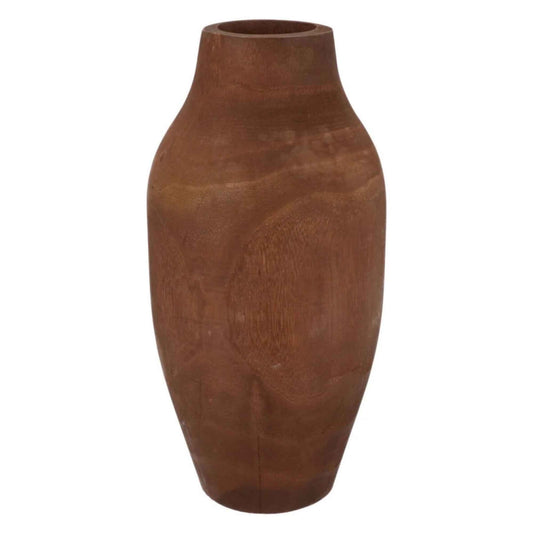 Houten Vaas - donkerbruin- 39cm Hoog