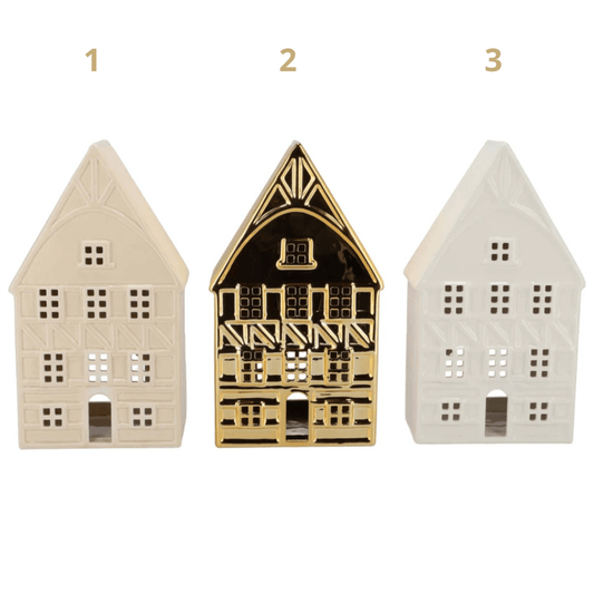 Keramiek Huisje voor Waxinelicht – 19 of 26 cm hoog