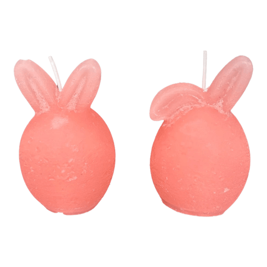 Kaars ''Bunny'' oranje/roze set van 2 stuks