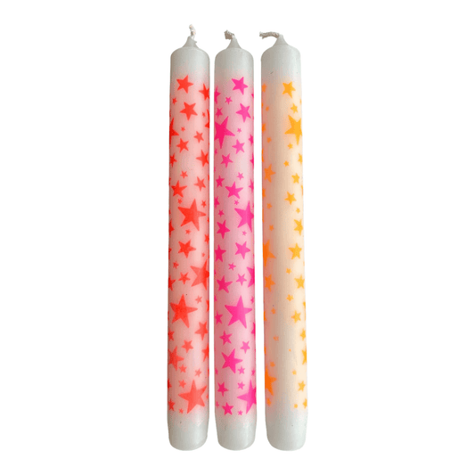 Dip Dye Kaarsenset Stars - (3-Pack)