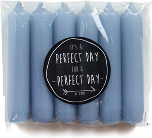 Kaarsen Rustik jeans blauw verpakt per 6