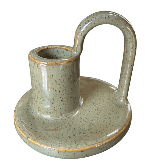 Kandelaar – Aardewerk – Groen/Grijs