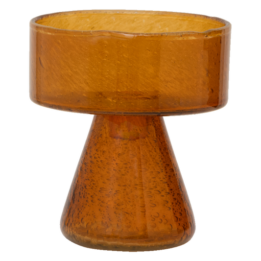 Glazen Kandelaar Cody – Inca gold -Voor Diner- en Stopkaarsen