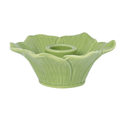 Bloem Keramieken Kandelaar – Ø 10 cm – Groen