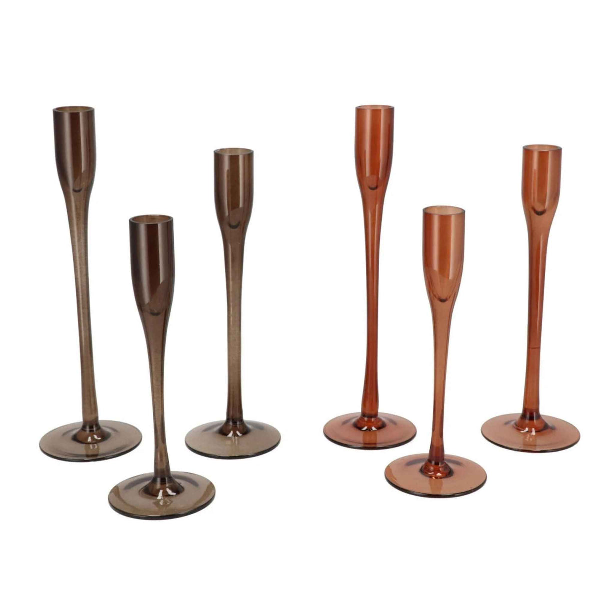 Kandelaar – set van 3 - Bruin