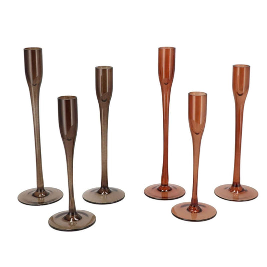 Kandelaar – set van 3 - Bruin