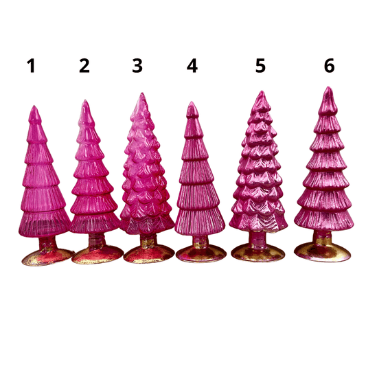 Kerstboompjes Twinkel roze Glas in 25cm en 30cm