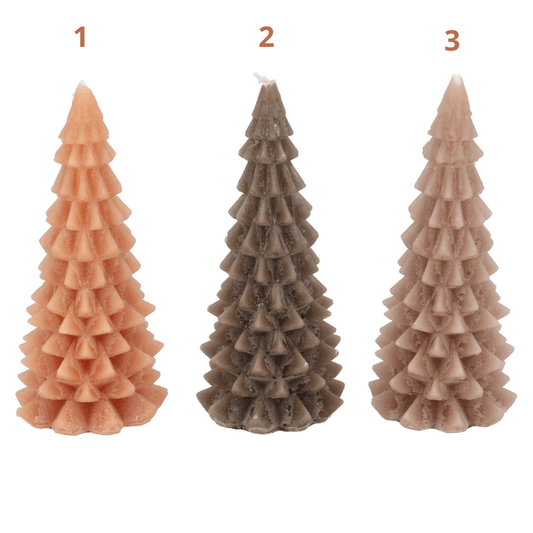 Kerstboomkaarsen in Bruin mix - 20cm hoog