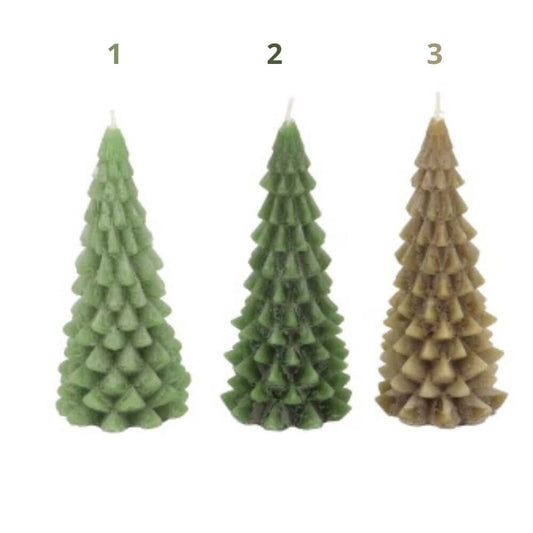 Kerstboomkaarsen in groen mix in 2 maten