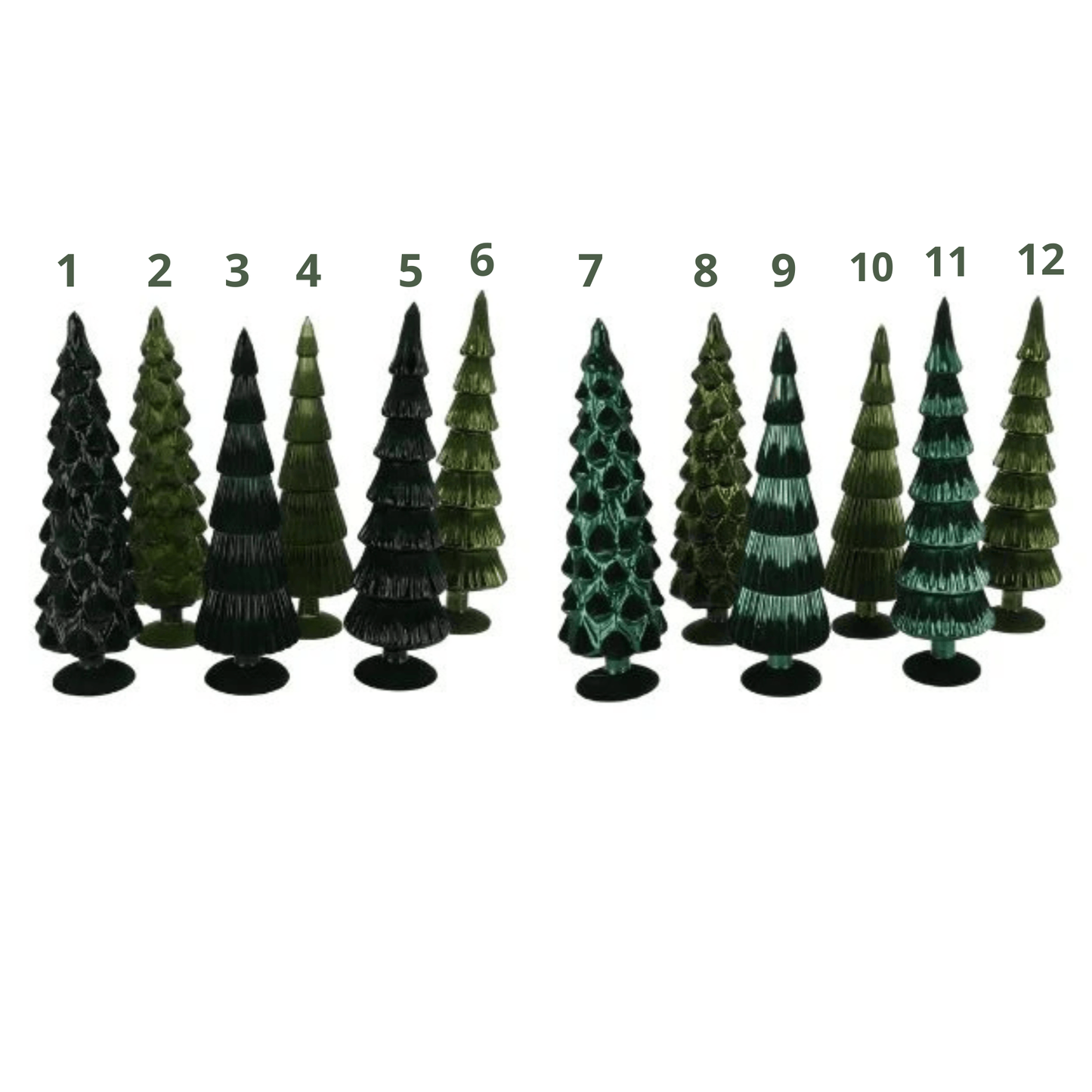 Weihnachtsbäume aus Glas – in 2 Größen – Transparent