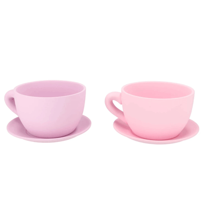 Kop & schotel plantenpotje – roze & paars