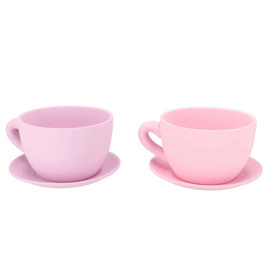 Kop & schotel plantenpotje – roze & paars