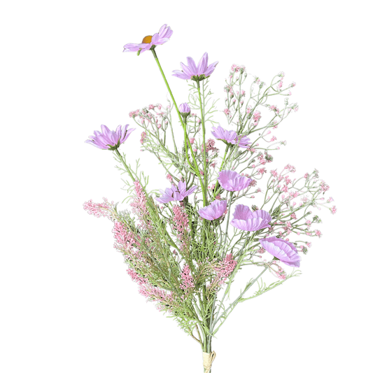 Kunst Veldboeket - licht roze - 78cm Hoog