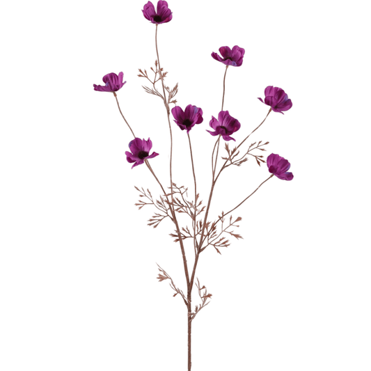 Kunstbloem Cosmos - Donkerpaars - 77 cm hoog