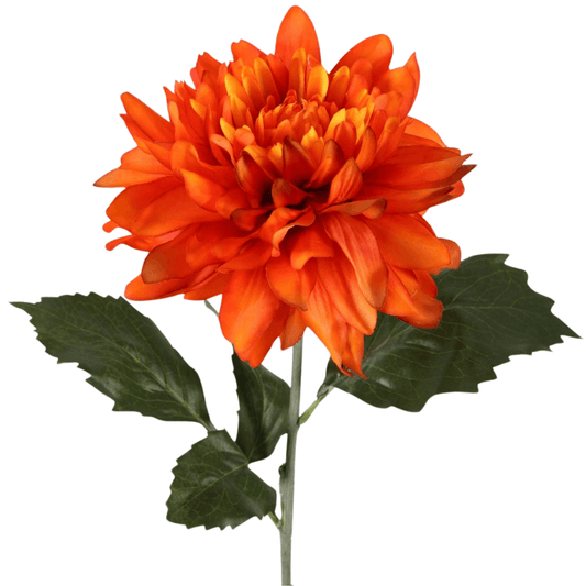 Kunstbloem dahlia met grote bloem - oranje – 69 cm