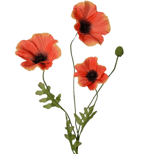 Zijden bloem Papaver - Warm Oranje