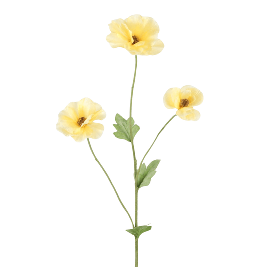 Kunstbloem Ranonkel  - Geel  – 61 cm hoog