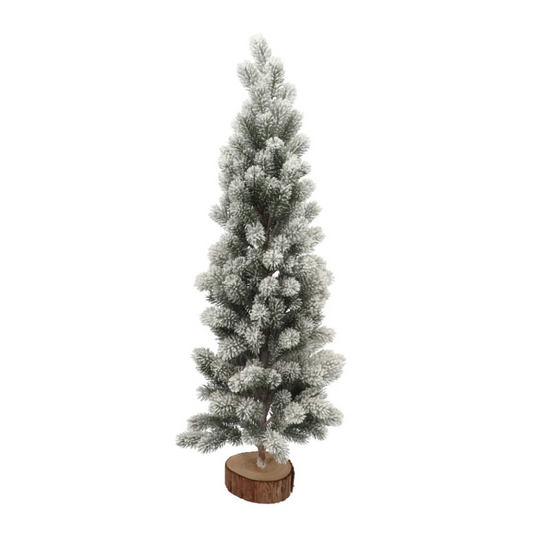 Kunstkerstboom met Sneeuw – 60 cm – Op Houten Voet