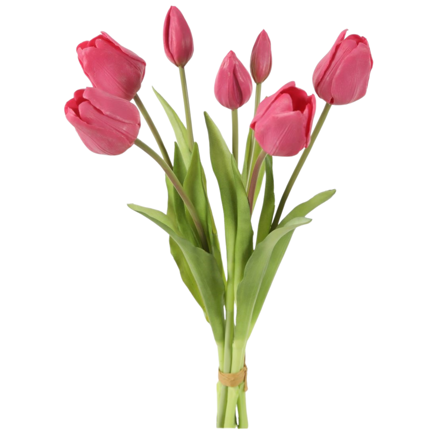 Kunsttulpen boeket - Real Touch - Fuchsia Roze -7 tulpen