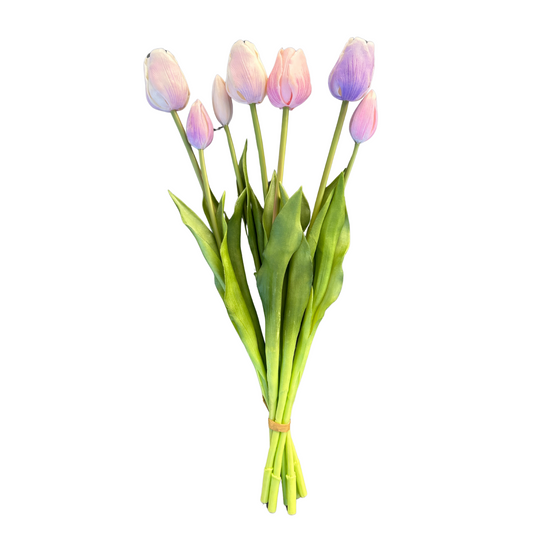 Tulpen bundel met 7 tulpen - pastel lavendel