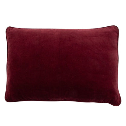 Burgundy velvet sierkussen - 40x60 cm