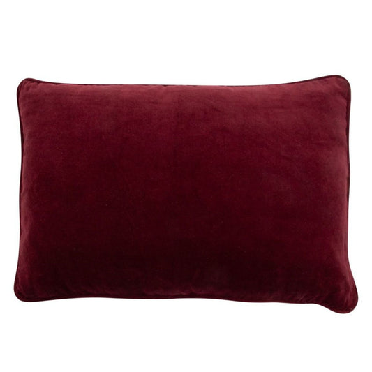 Burgundy velvet sierkussen - 40x60 cm