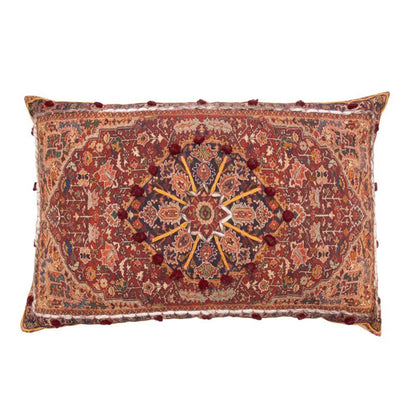 Vintage sierkussen met pompons - 40x60 cm