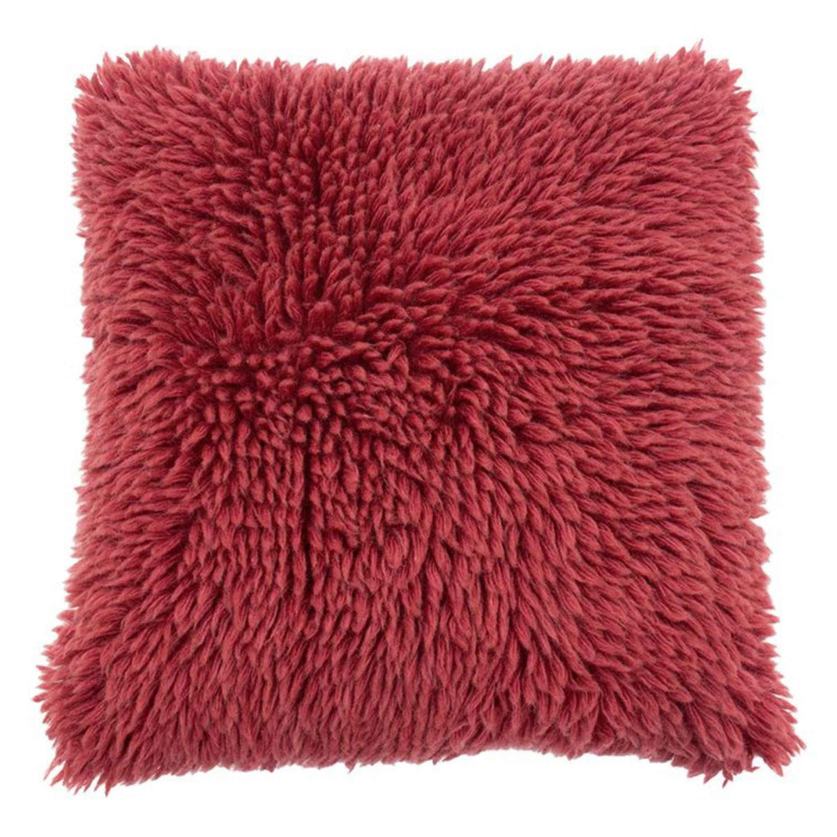 Fluffy wollen sierkussen - Marsala - 50x50 cm