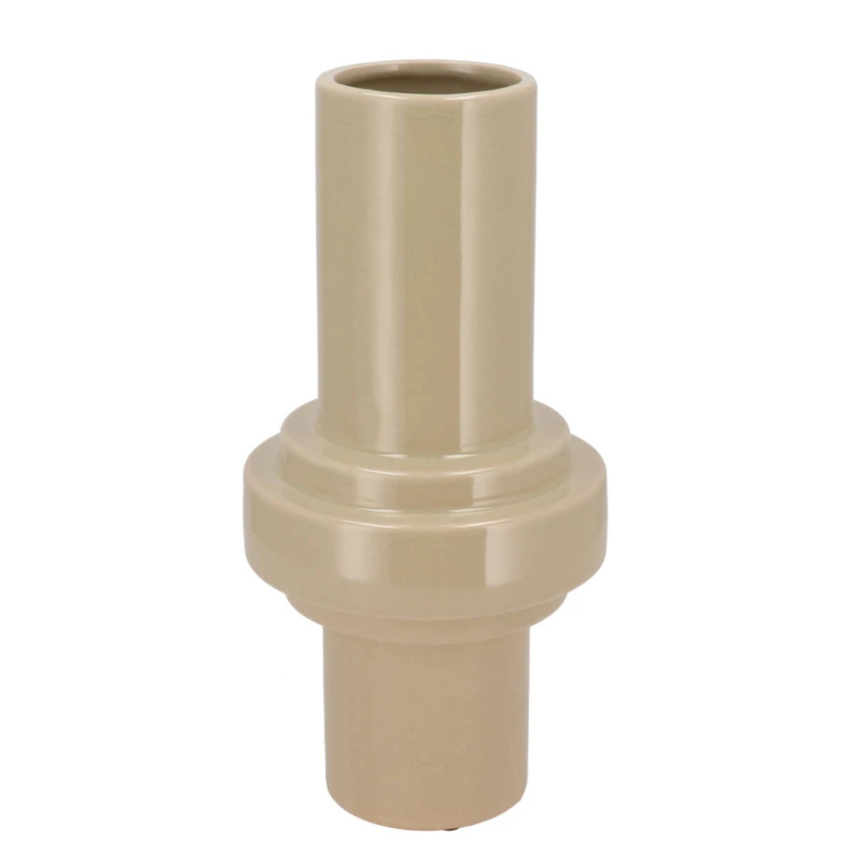 Keramikvase – sandfarben – 37 cm hoch