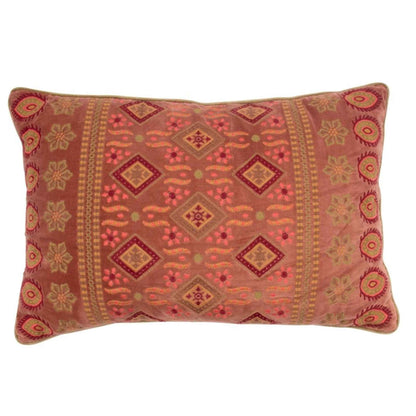 Velvet sierkussen met geborduurd patroon - 40x60 cm