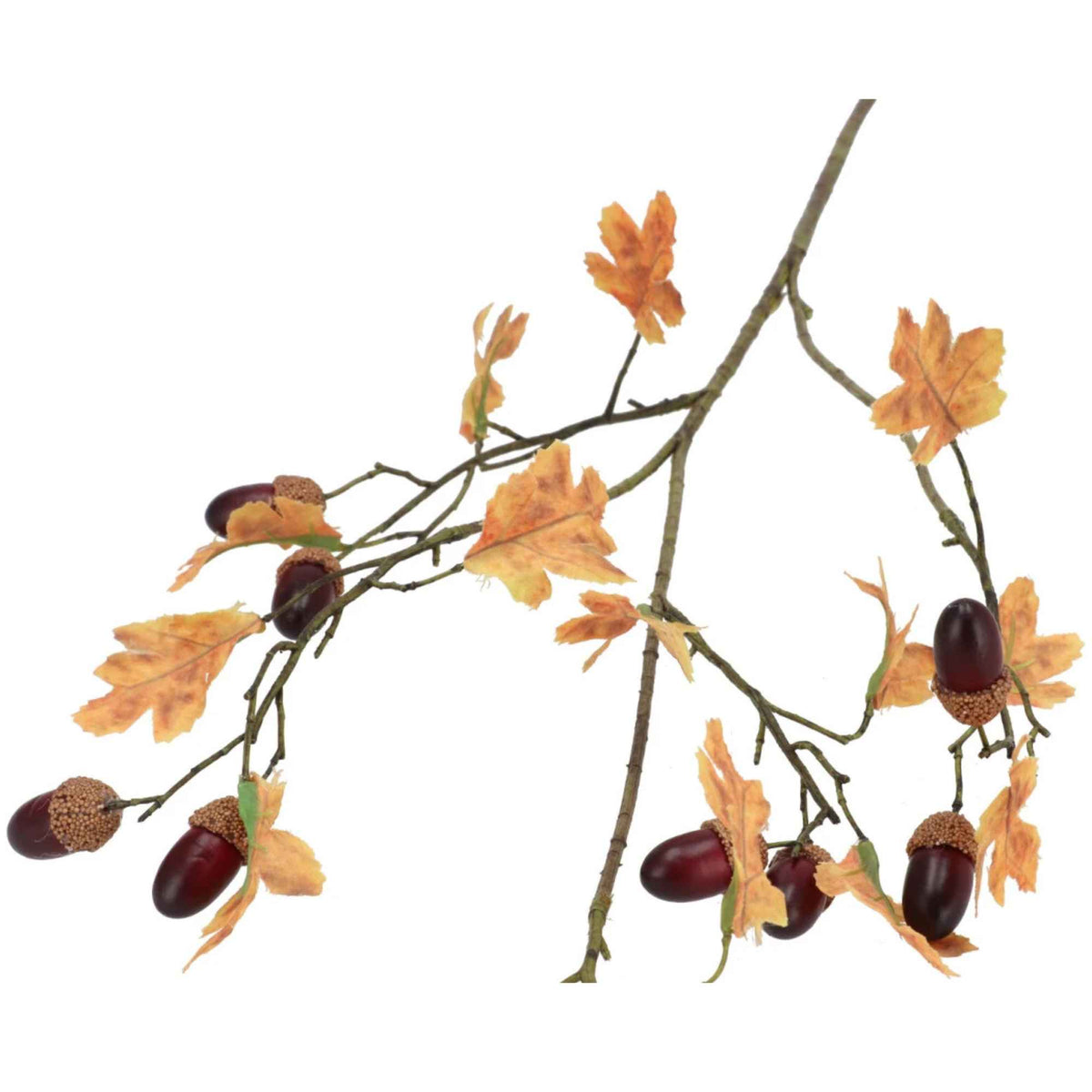 Kunsttak oude eik - met eikels en herfstblad - 90cm