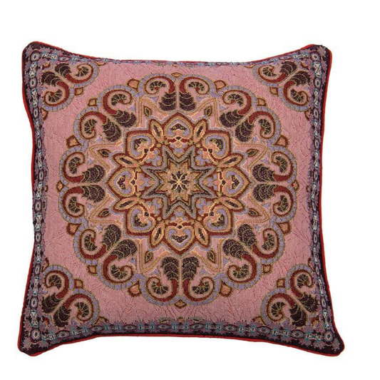 Kussen Roze – Jacquardstof met Luxe Weefpatroon – 50 x 50 cm