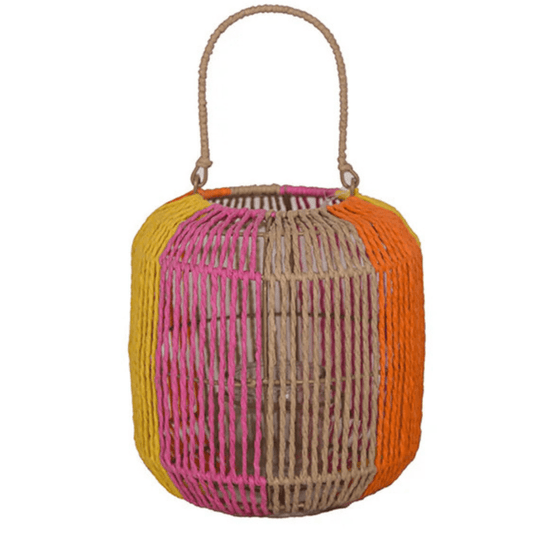 Lantaarn papiertouw multicolor – 23 cm