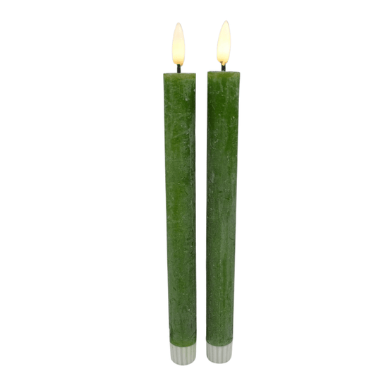 LED Dinerkaarsen incl afstandsbediening – Set van 2 – groen – excl. batterijen
