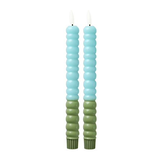 LED Dinerkaarsen Groen & Mint – Set van 2