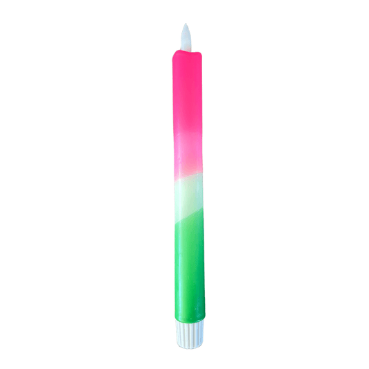 Ledkaars roze-groen incl batterijen