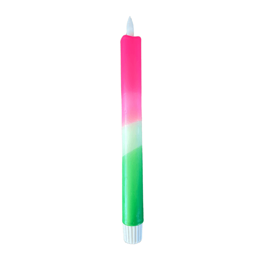 Ledkaars roze-groen incl batterijen