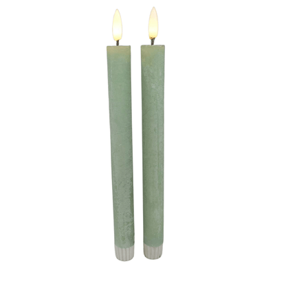 LED Dinerkaarsen incl afstandsbediening – Set van 2 – licht groen – excl. batterijen